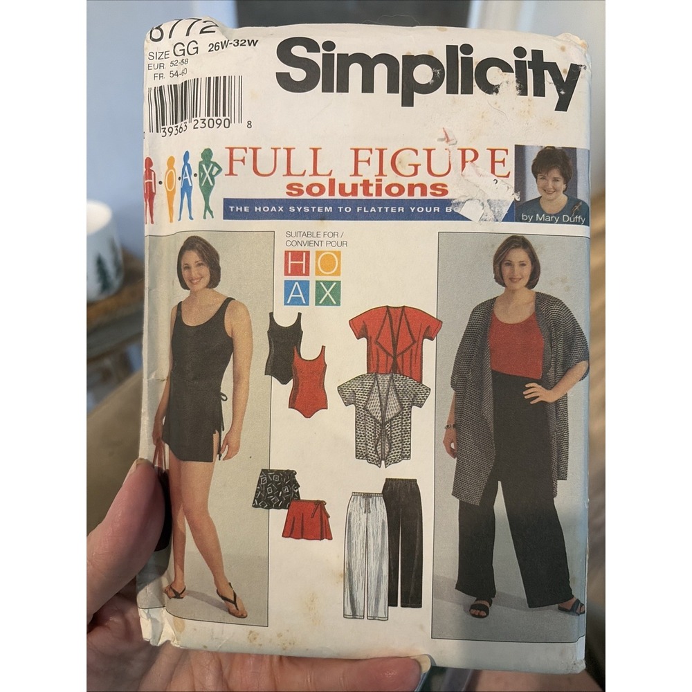 Simplicity 8772 Women Outfit Sewing Pattern Jacket Pants Swimsuit 26W-32W Uncut